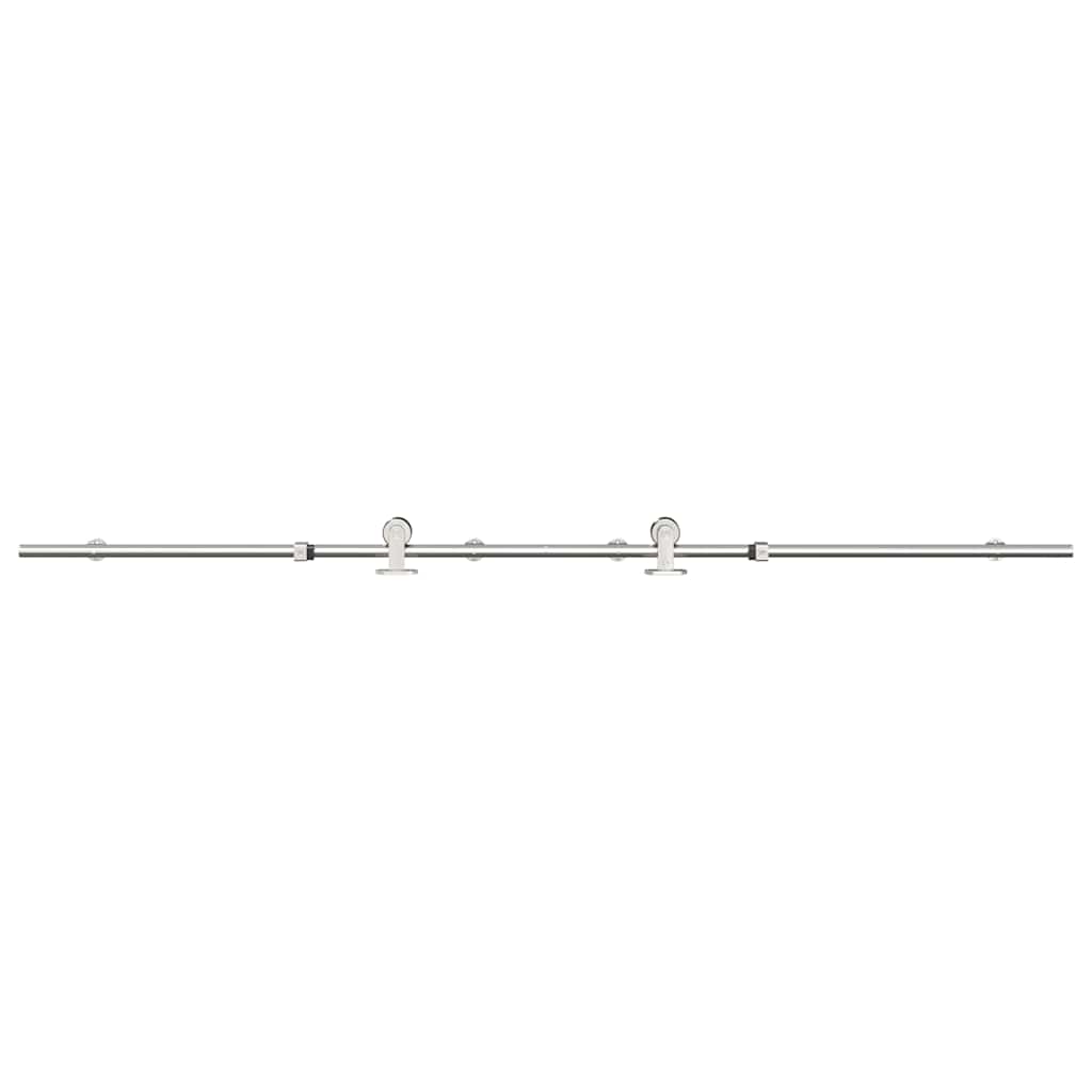 Schiebetür-Beschlagsatz 183 cm Edelstahl Silbern