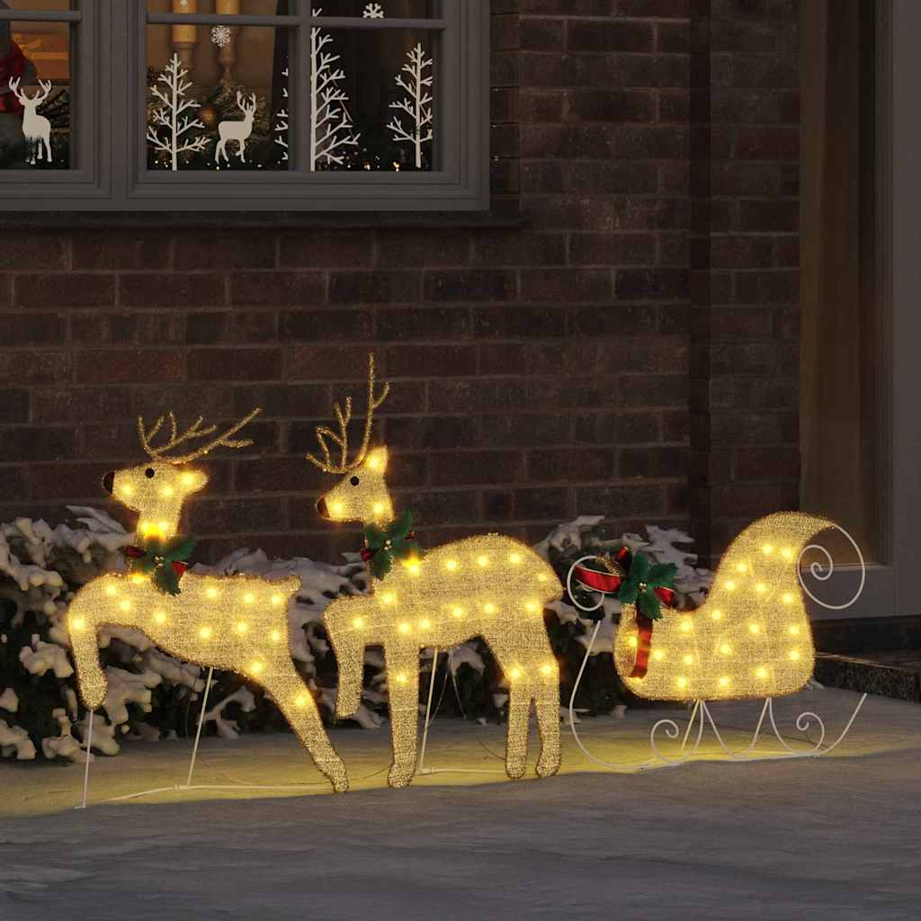 LED Rentiere 5 pcs Gold Stoff
