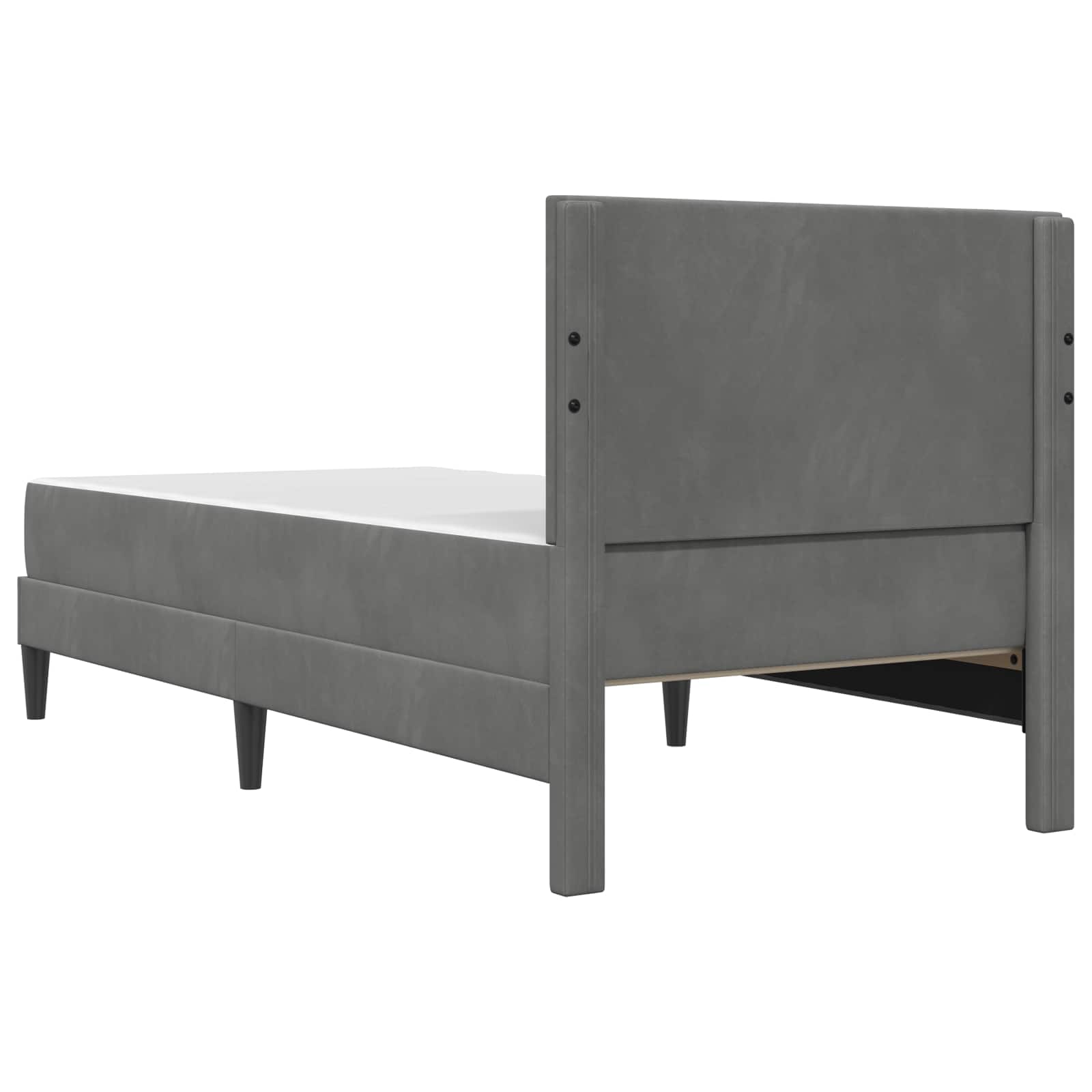 Bettgestell mit Matratze mit Kopfteil Hellgrau 80 x 200 cm Samt