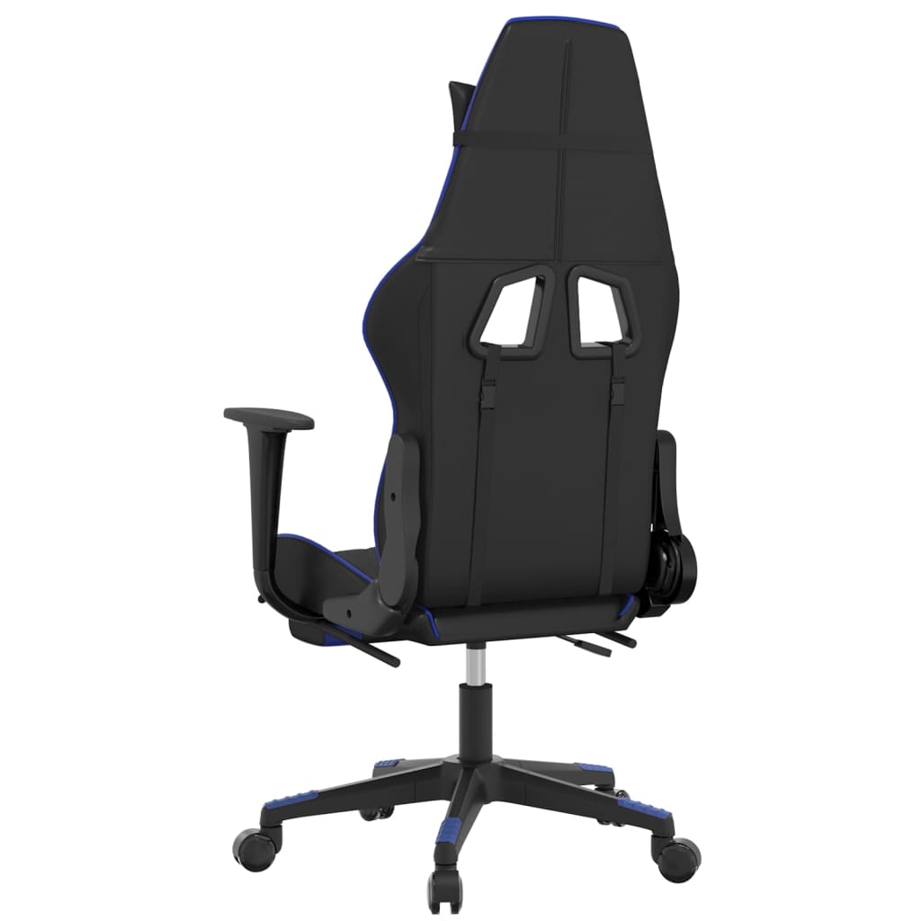 Gaming-Stuhl mit Massagefunktion Schwarz und Blau Kunstleder