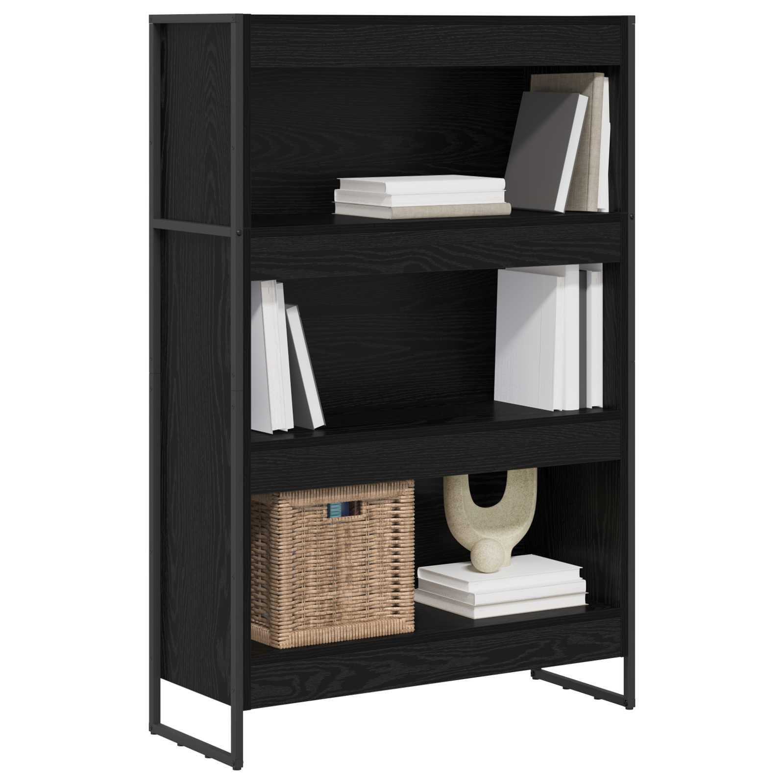 Bücherregal 2 pcs Schwarz Eichen-Optik 60 x 30 x 189,5 cm