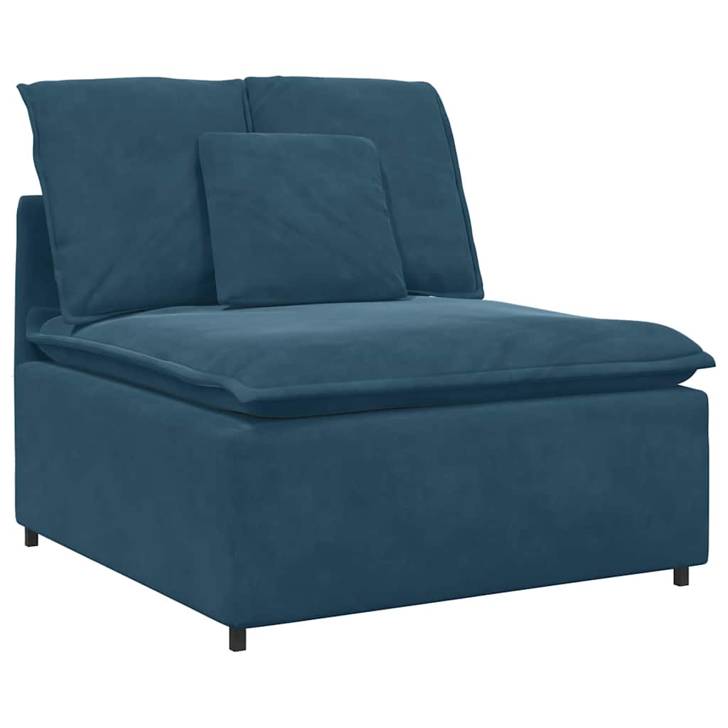 Modulares Sofa mit Kissen Samt Blau