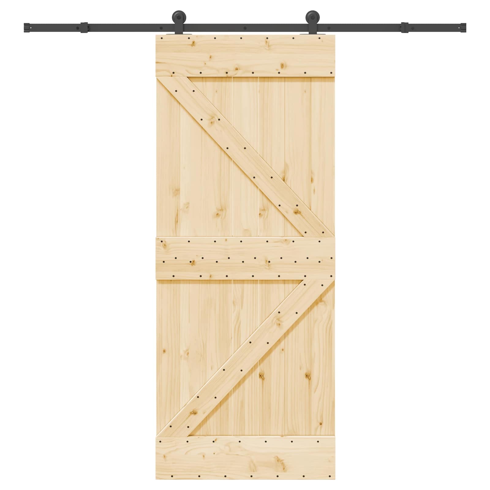 Schiebetür NARVIK Natürlich und Schwarz 70 x 210 cm (213,5 cm)