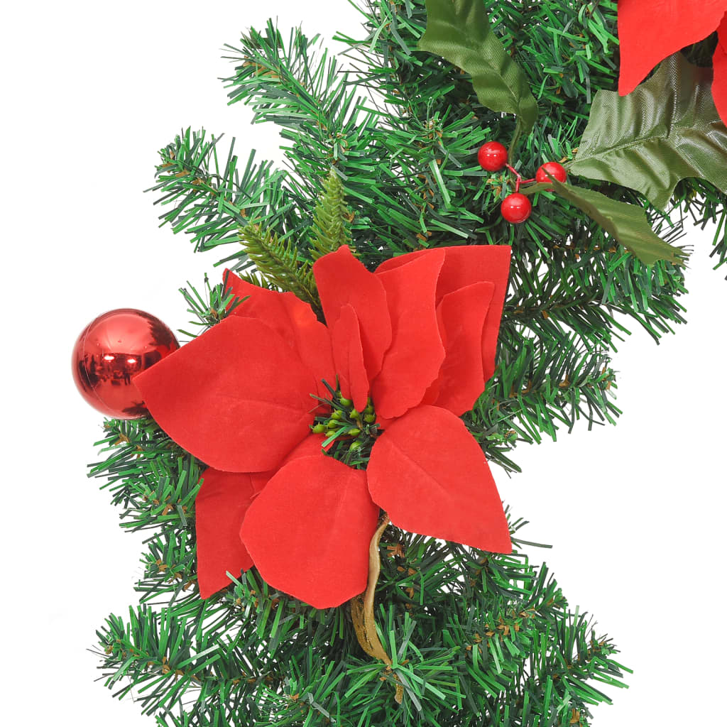Weihnachtskranz mit LED-Lichtern Grün 60 cm PVC