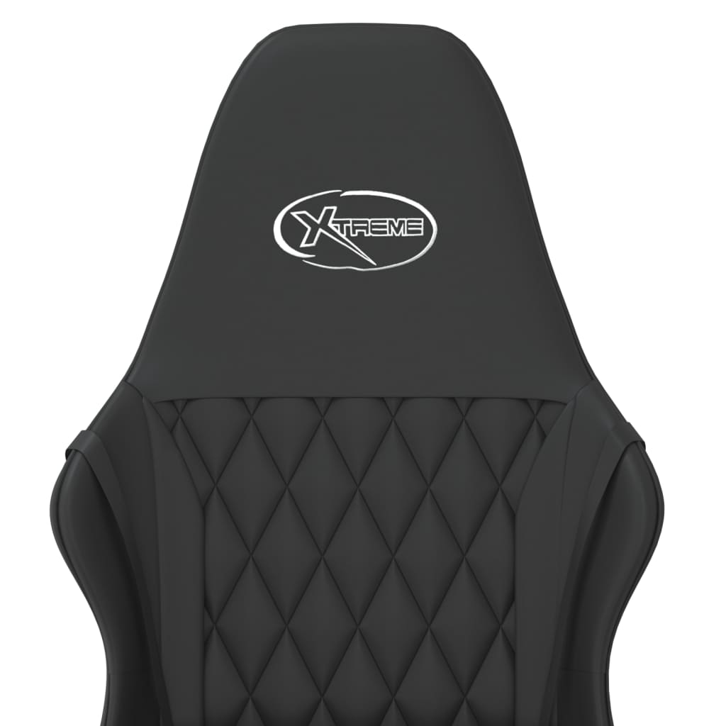 Gaming-Stuhl mit Massagefunktion Schwarz und Blau Kunstleder