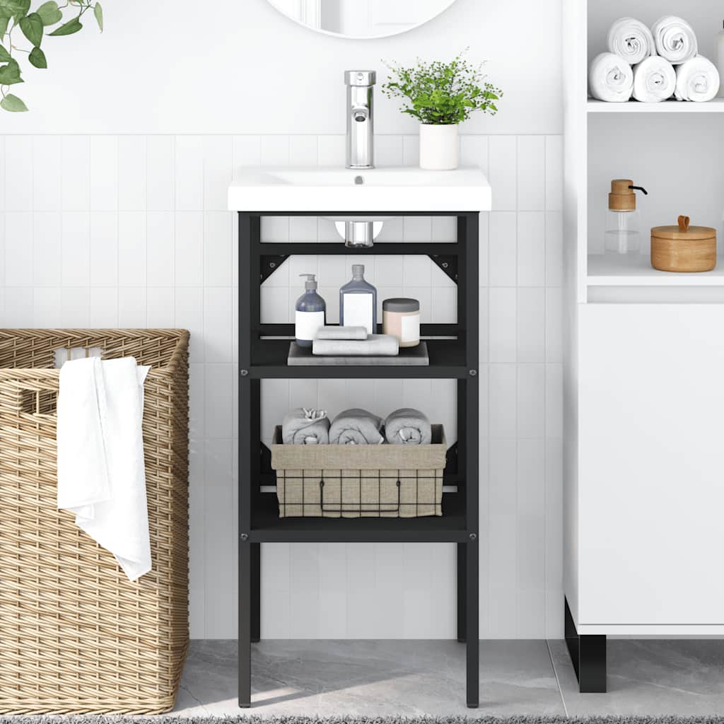 Badezimmer Waschtischgestell Weiß 40x38x83 cm Eisen