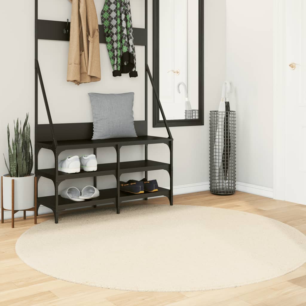 Teppich HUARTE Kurzflor Weich und Waschbar Anthrazit 60x110 cm
