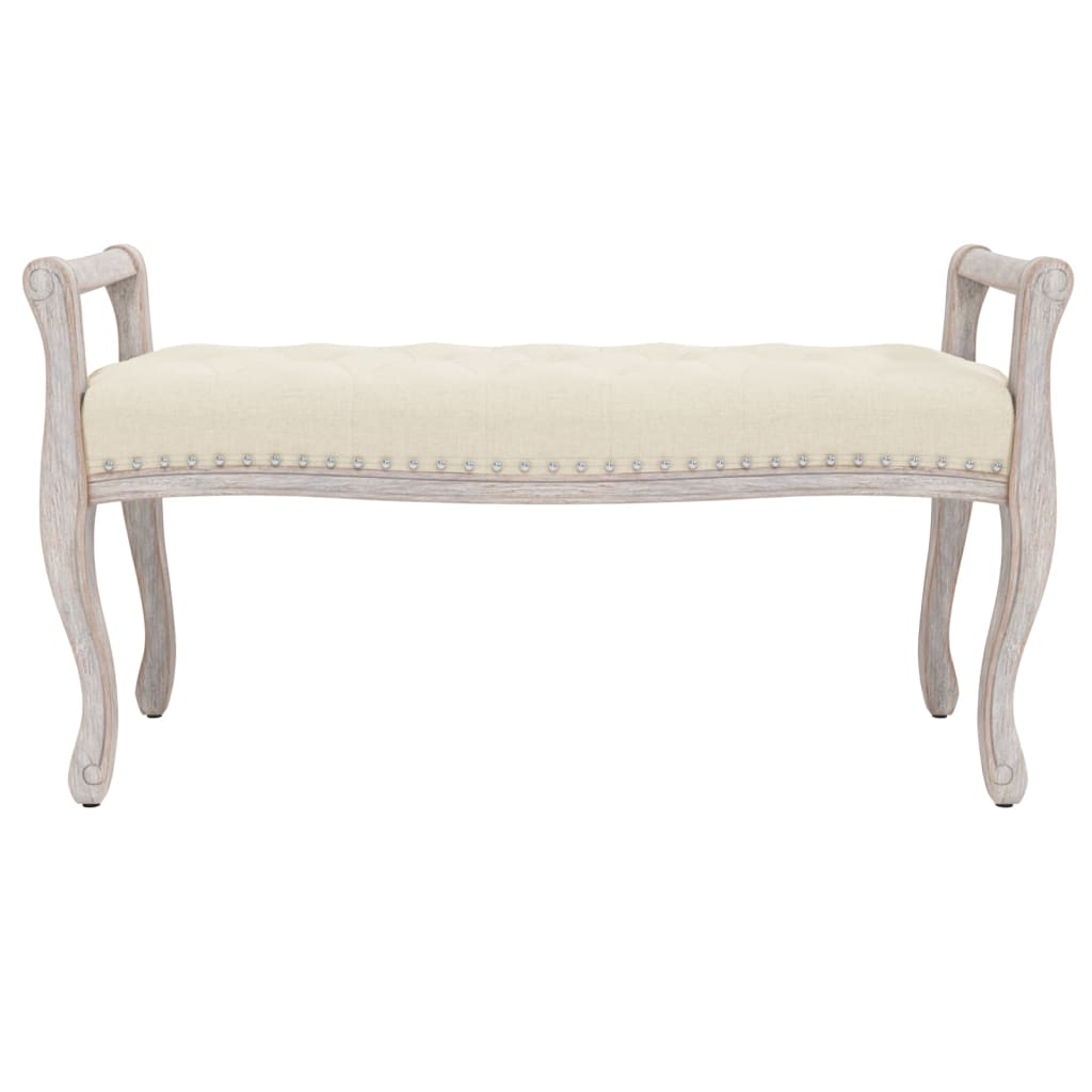 Sitzbank Hellgrau 110x45x60 cm Samt