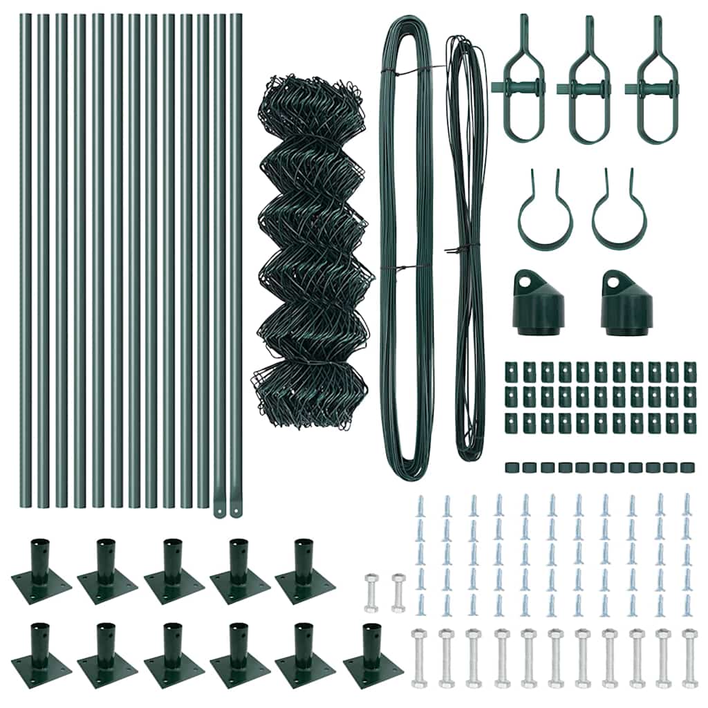 Outdoor Kettenglied-Zaun Erdfixierung 10 x 0,4 m Grün Netz