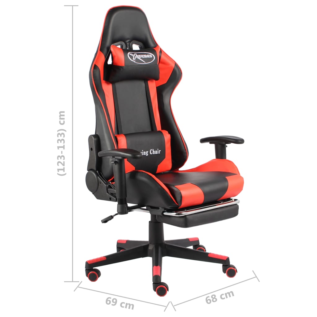 Gaming-Stuhl Drehbar Blau PVC