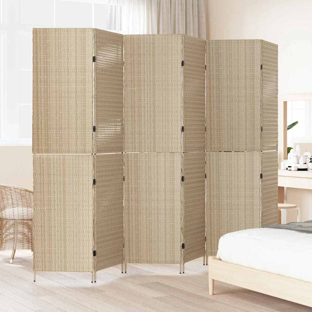 Raumteiler Schwarz 146 x 180 cm Poly-Rattan