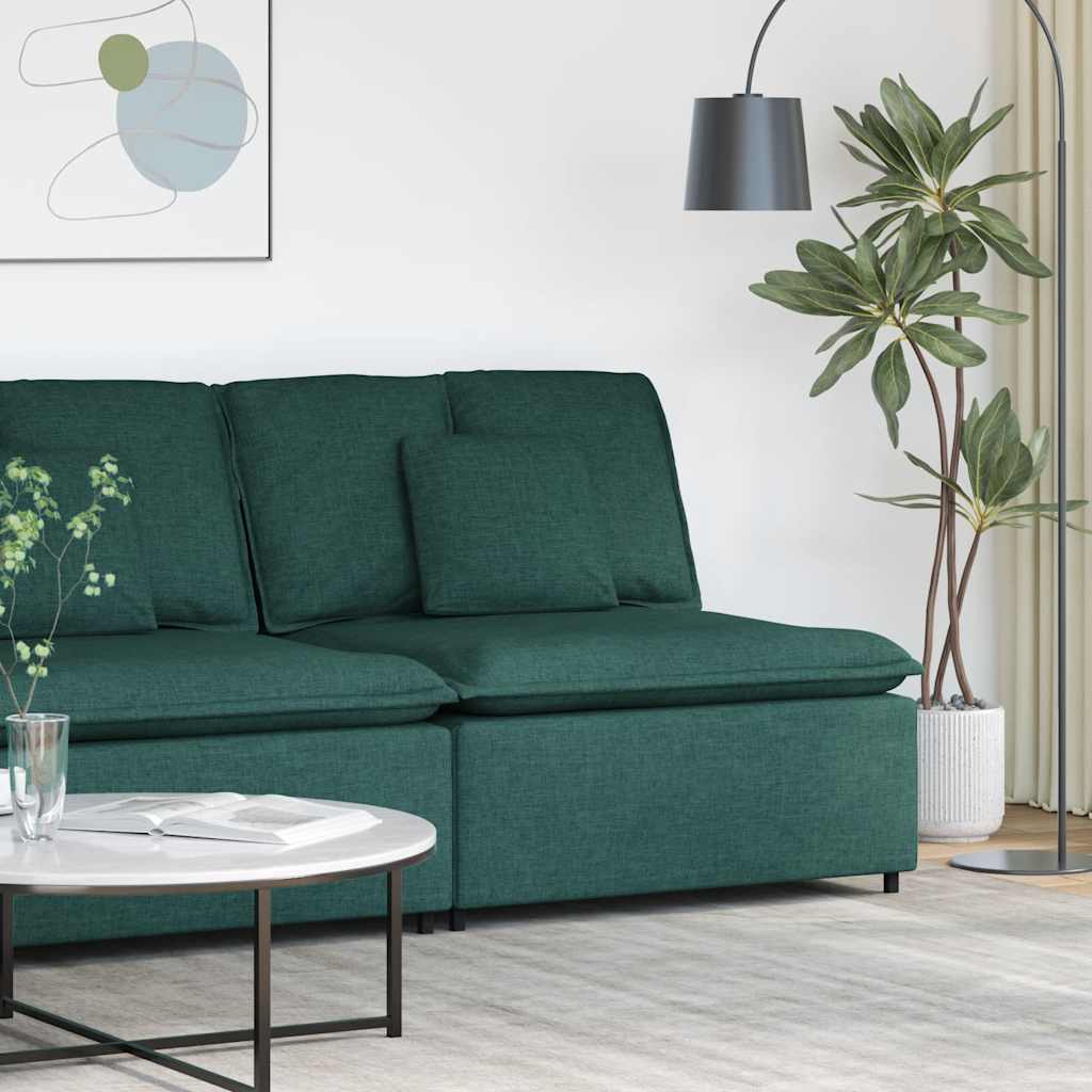 Modulares Sofa Endmodul mit Armlehne Kissen Hellgrau 100 cm