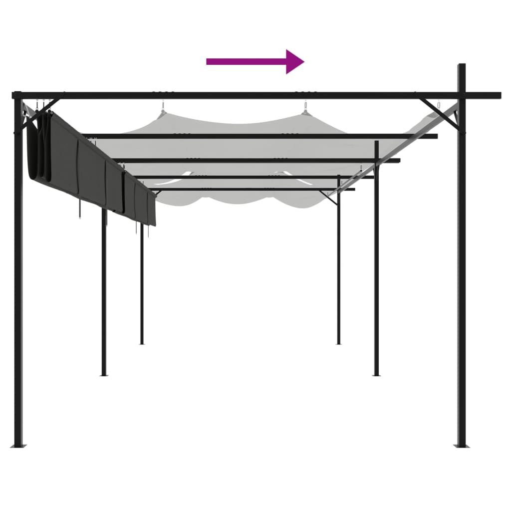 Pergola mit Schiebedach Creme 295x292x230 cm