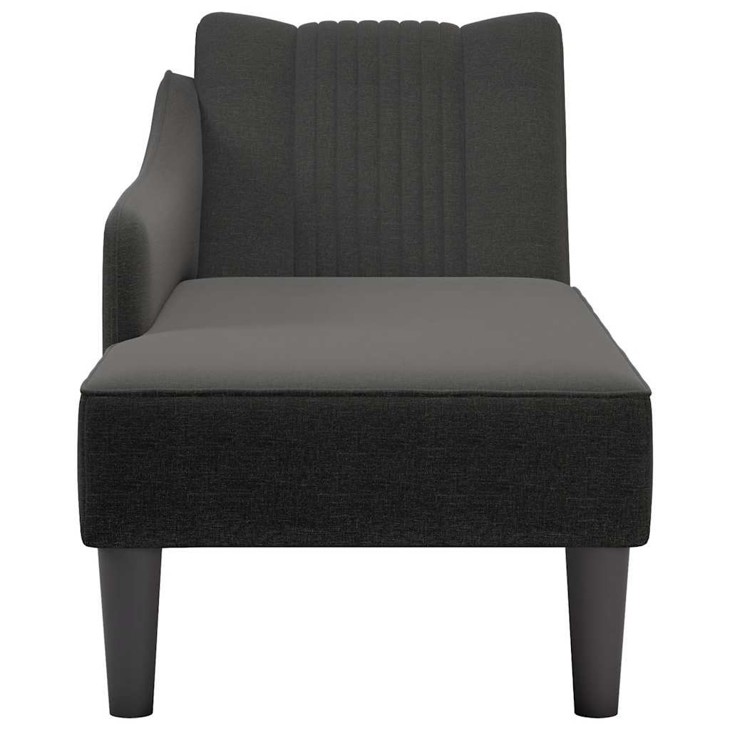 Chaiselongue mit Rechter Armlehne Hellgrau Stoff