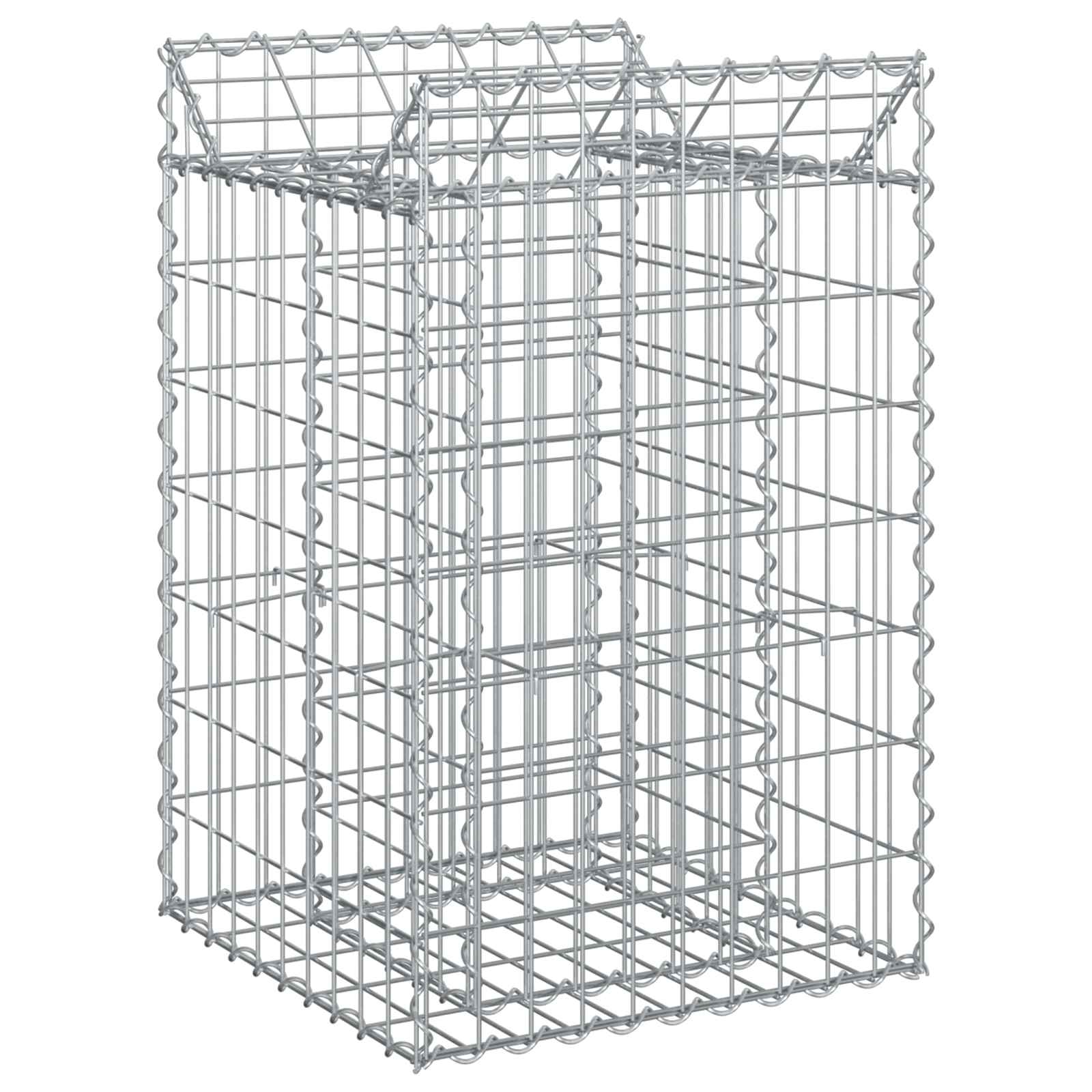 Gabionen-Hochbeet 2 pcs Silber