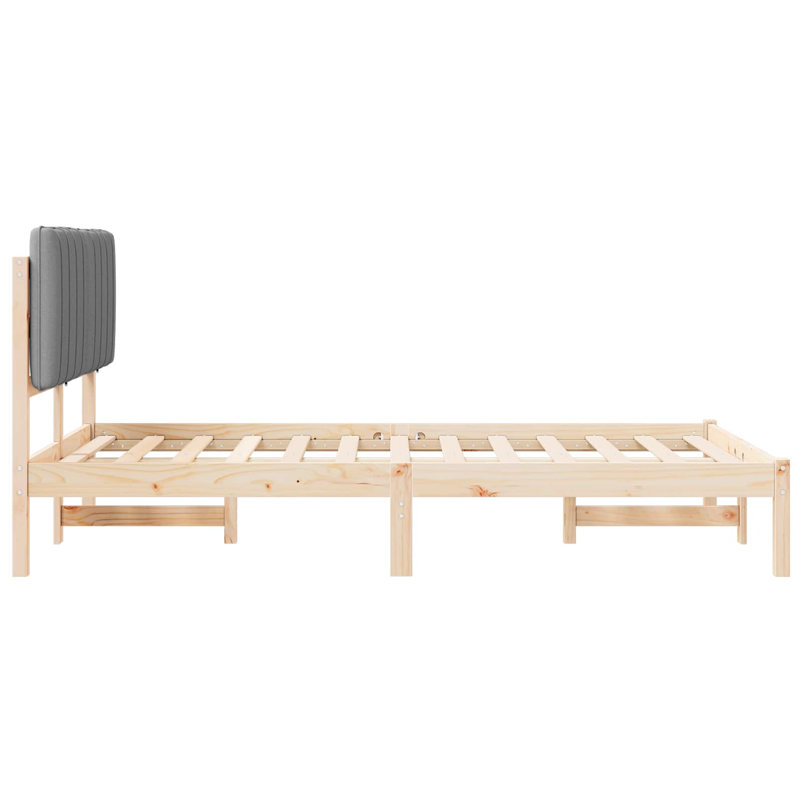 Bettgestell mit gepolstertem Kopfteil Hellgrau 200 x 200 cm