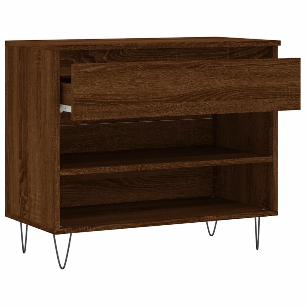 Schuhregal Räuchereiche 70x36x60 cm Holzwerkstoff