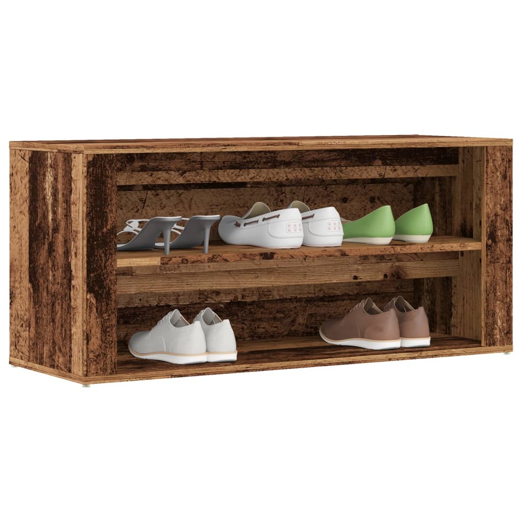 Schuhregal Weiß 100x35x45 cm Holzwerkstoff