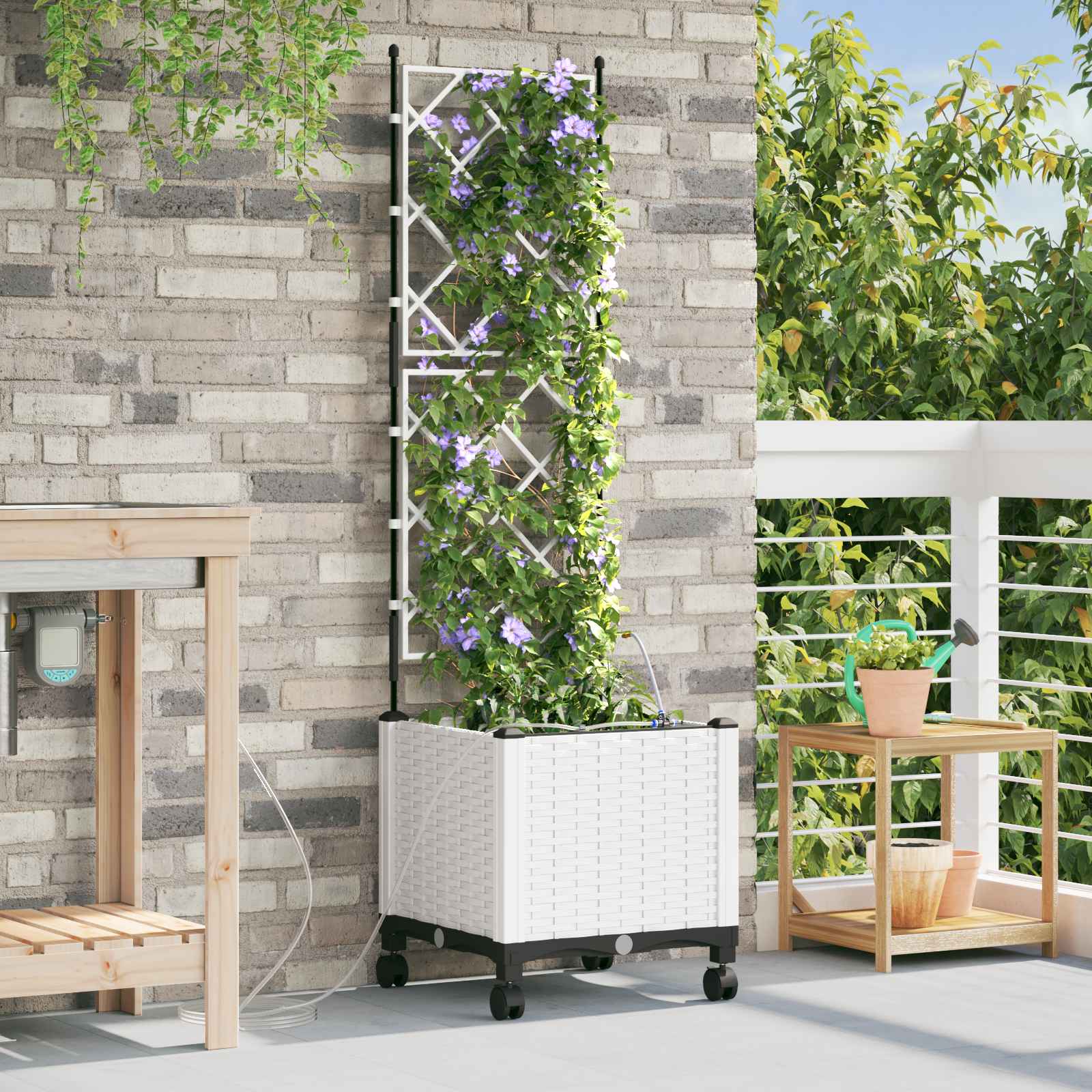 Garten-Pflanzgefäß 4 Stk. Braun 160 x 40 x 22 cm PP