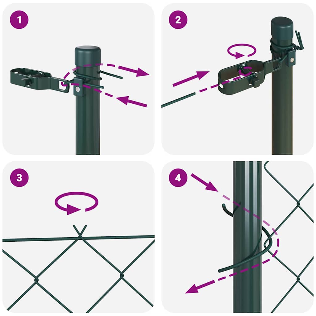 Outdoor Kettenglied-Zaun Erdfixierung 10 x 0,4 m Grün Netz