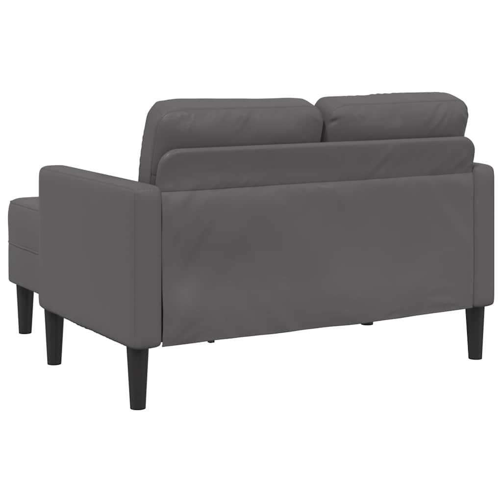 2-Sitzer-Sofa mit Chaiselongue L-förmig Schwarz 125 cm Kunstleder