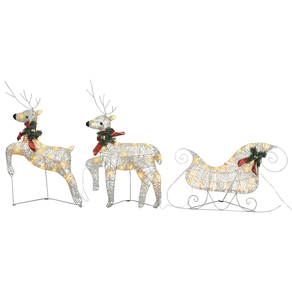Weihnachtsdeko Rentier & Schlitten 60 LEDs Outdoor Golden