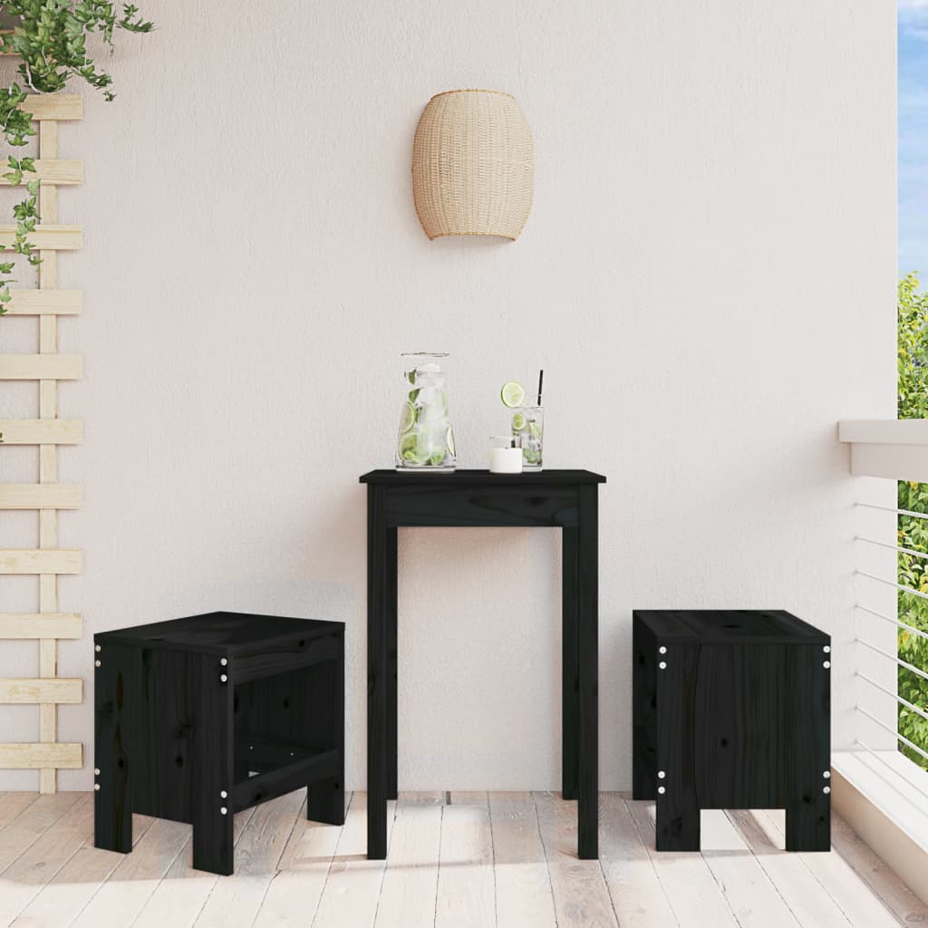 Gartenhocker 2 Stk. Weiß 40x36x45 cm Massivholz Kiefer