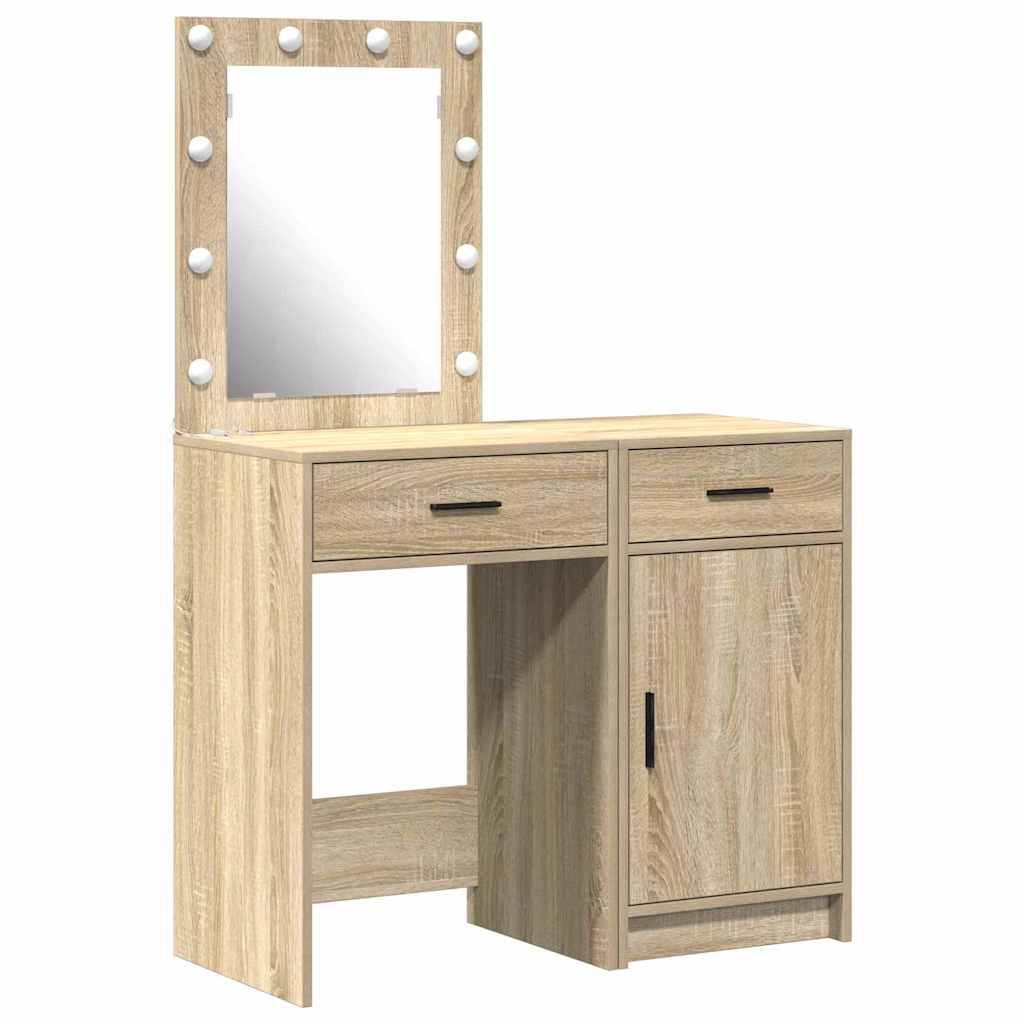Schminktisch mit Tür 2 pcs Weiß 50 x 41 x 135 cm Holzwerkstoff