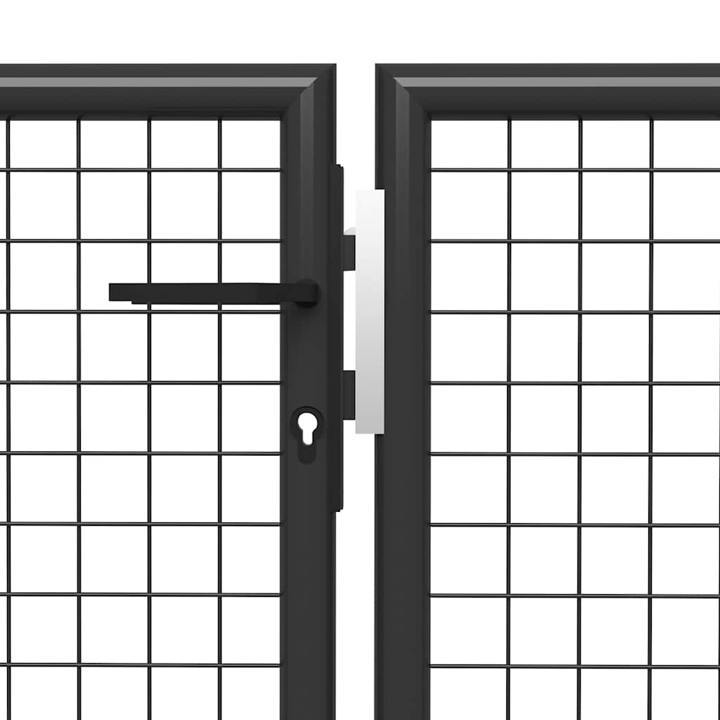 Gartentor aus Stahl 350 x 75 cm Grün