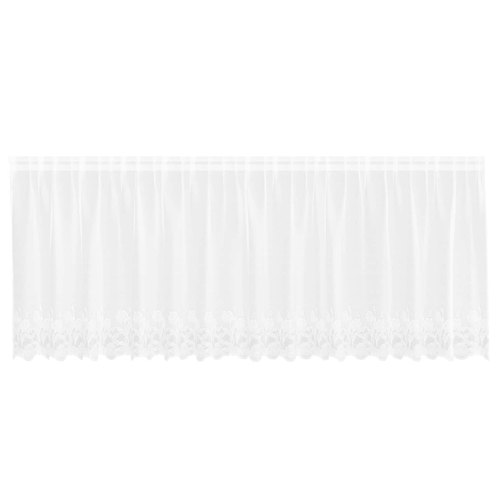 Spitzenvorhang mit Vorhängen Floral Weiß 80 x 150 cm Polyester