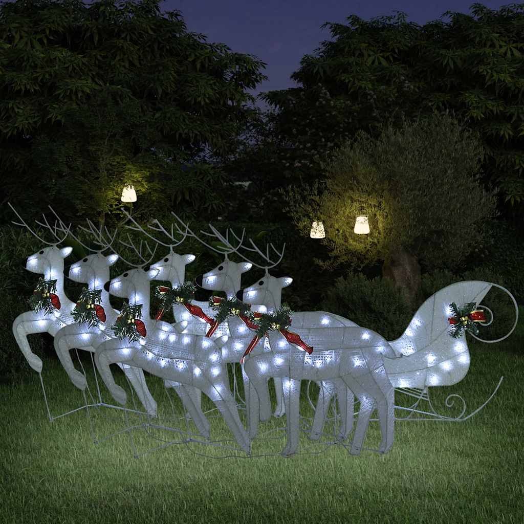 Weihnachtsdeko Rentier & Schlitten 60 LEDs Outdoor Golden