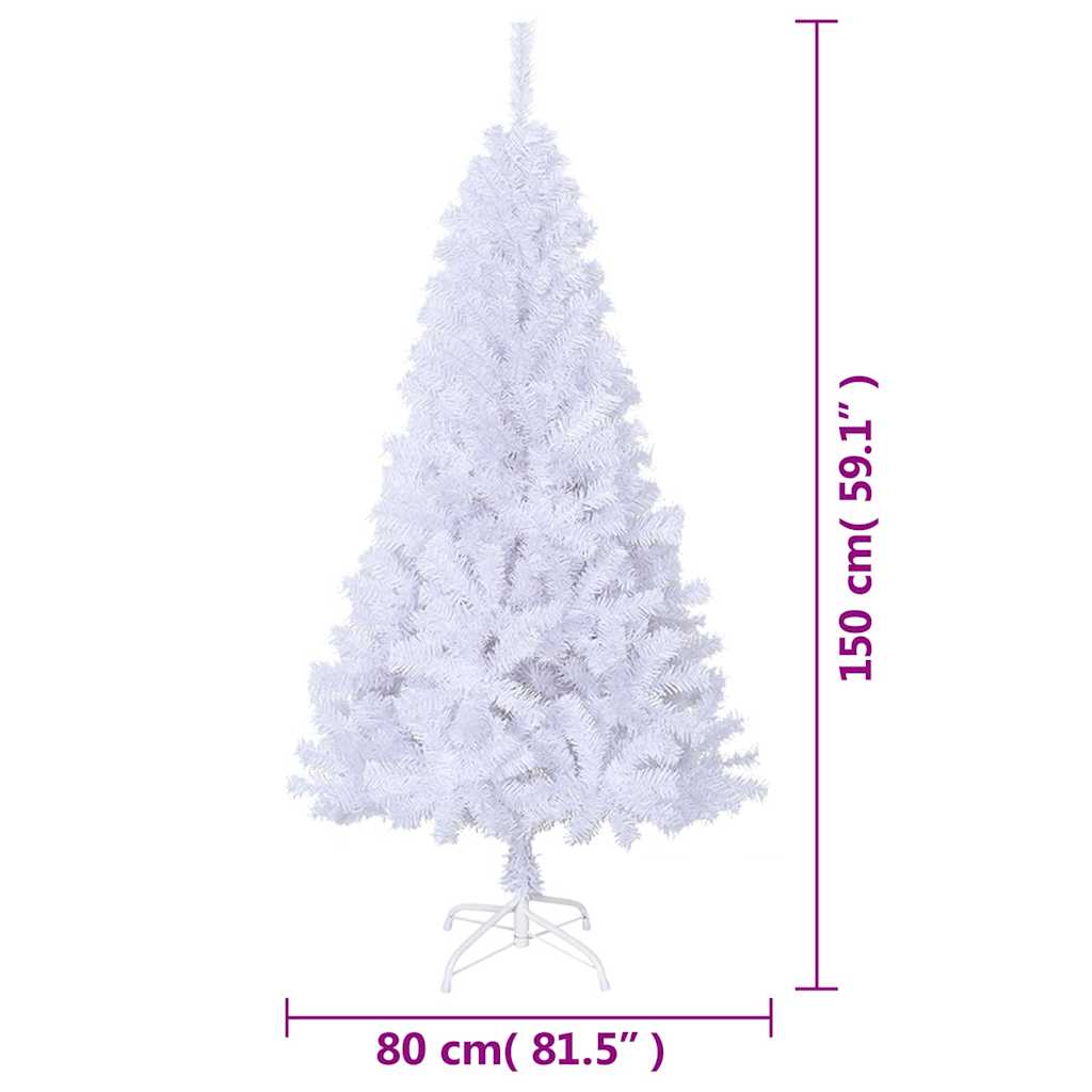 Künstlicher Weihnachtsbaum mit Dicken Zweigen Grün 150 cm PVC