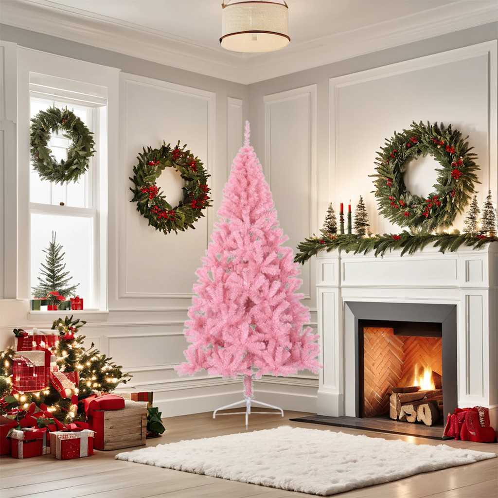 Künstlicher Halb-Weihnachtsbaum mit Ständer Grün 150 cm PVC