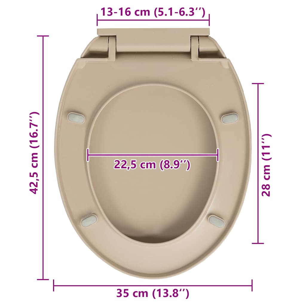 Toilettensitz mit Absenkautomatik Hellgrau Oval