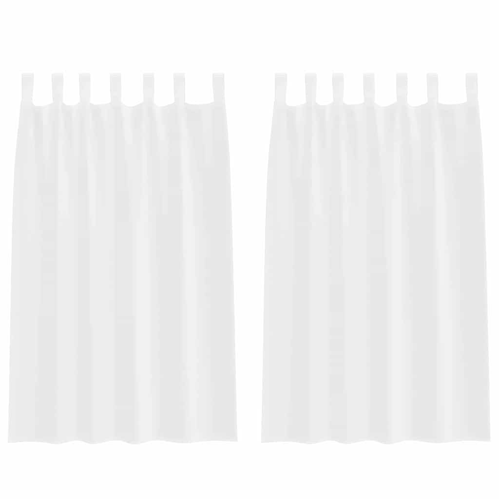 Voile-Vorhang mit Vorhängen 2 pcs Weiß 140 x 140 cm Polyester