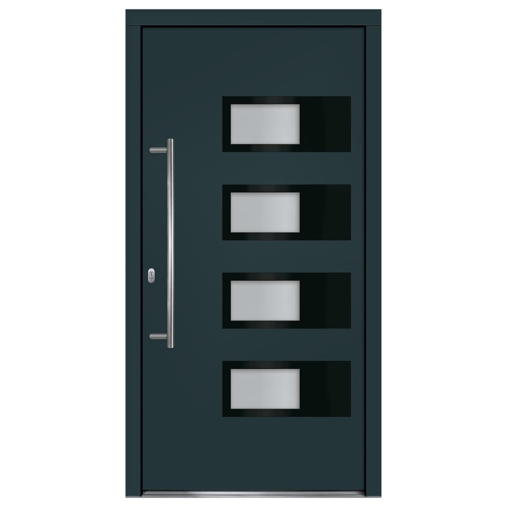 Haustür Anthrazit 100x210 cm Aluminium und PVC