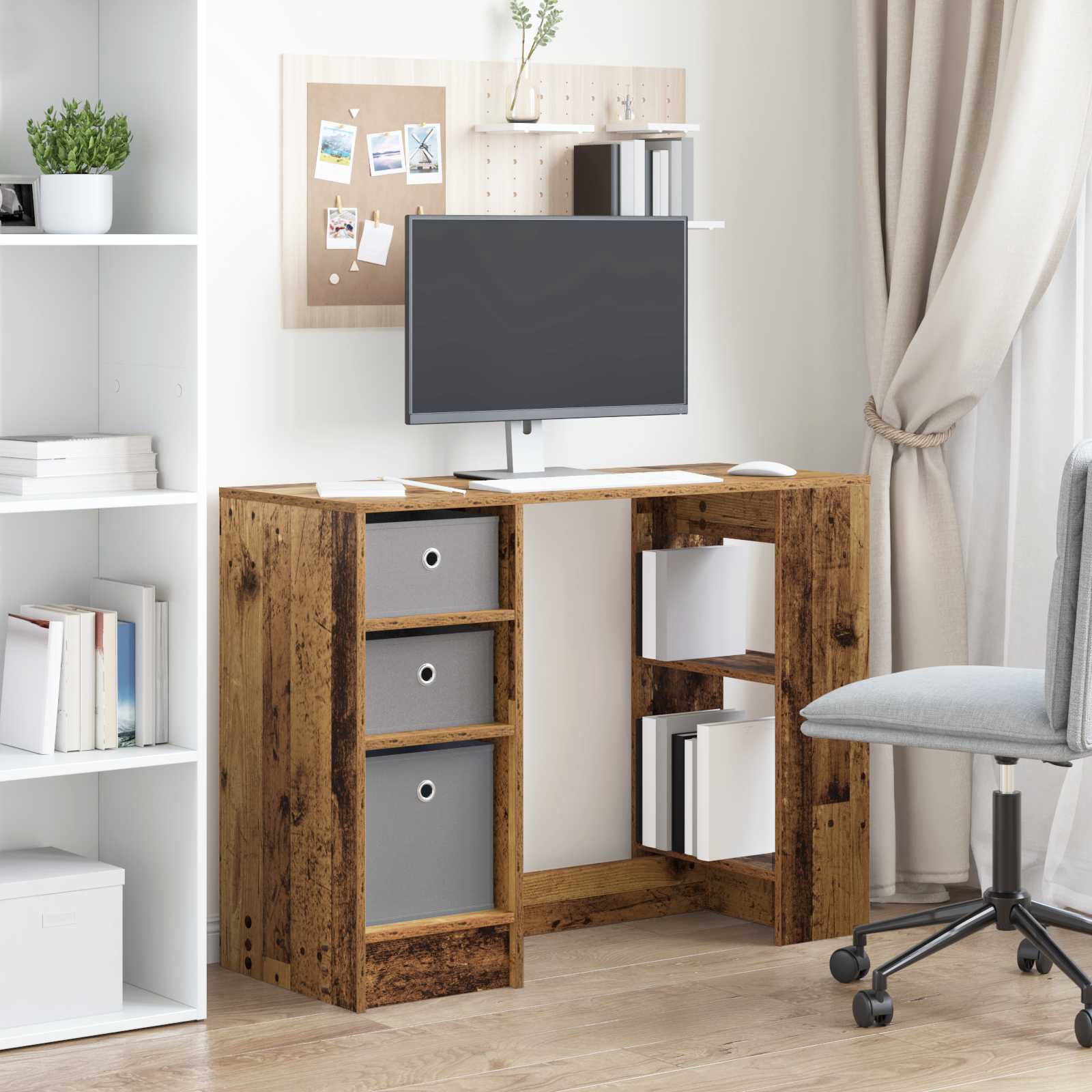 Schreibtisch mit Schubladen Weiß 100 x 40 x 75 cm Holzwerkstoff