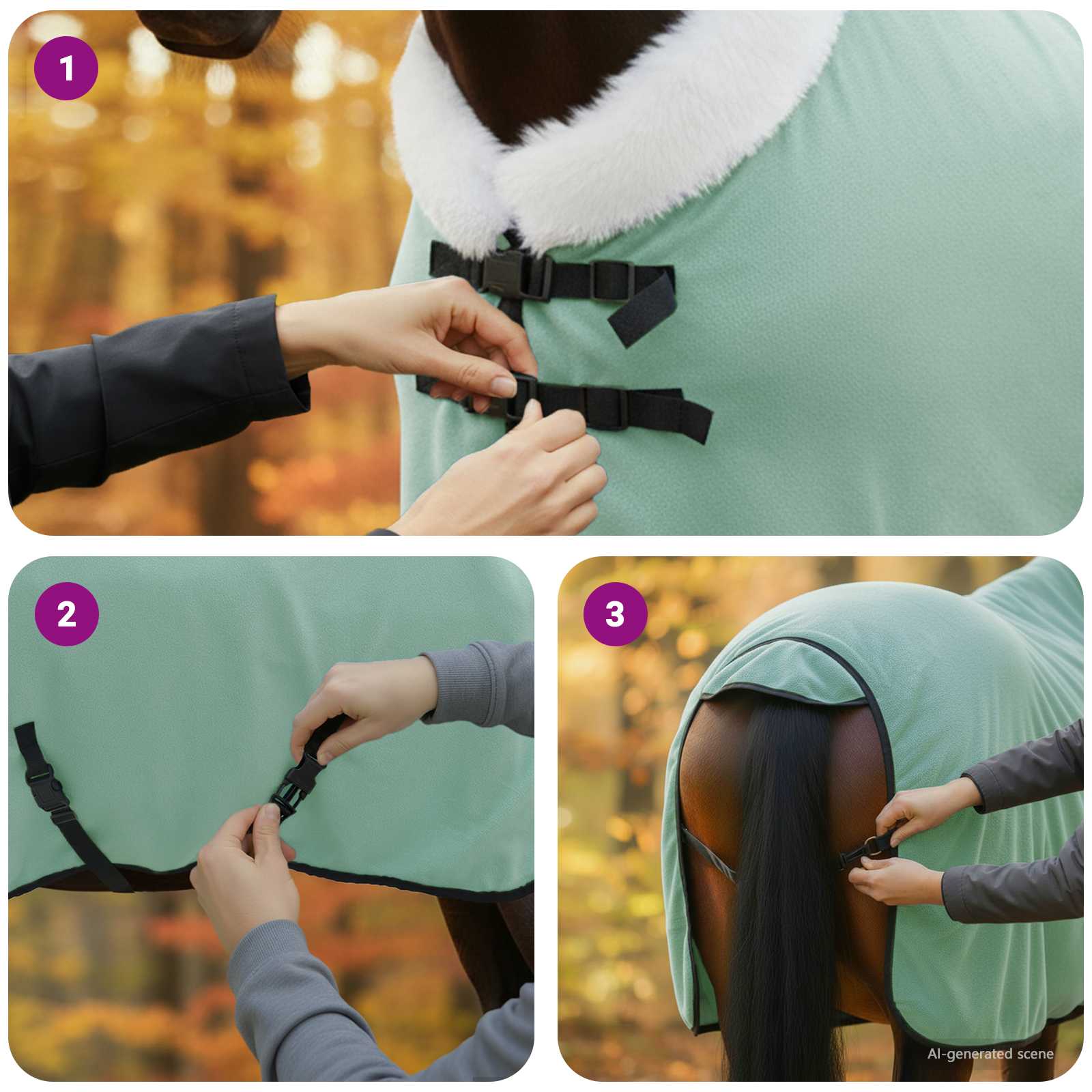 Pferdedecke Volles Aqua 75 cm Polarfleece