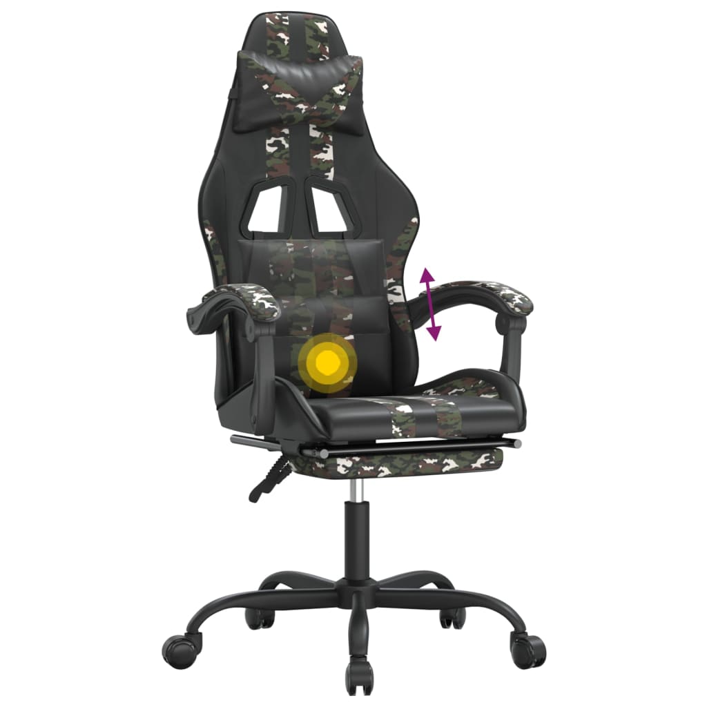 Gaming-Stuhl Drehbar Schwarz und Blau Kunstleder