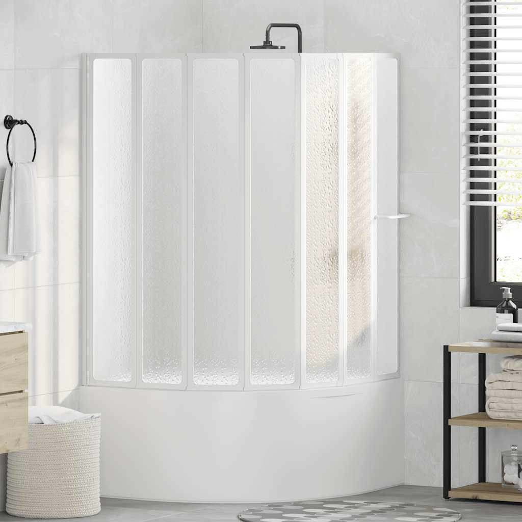 Duschwand 140 x 168 cm 7 Paneele Faltbar mit Handtuchhalter