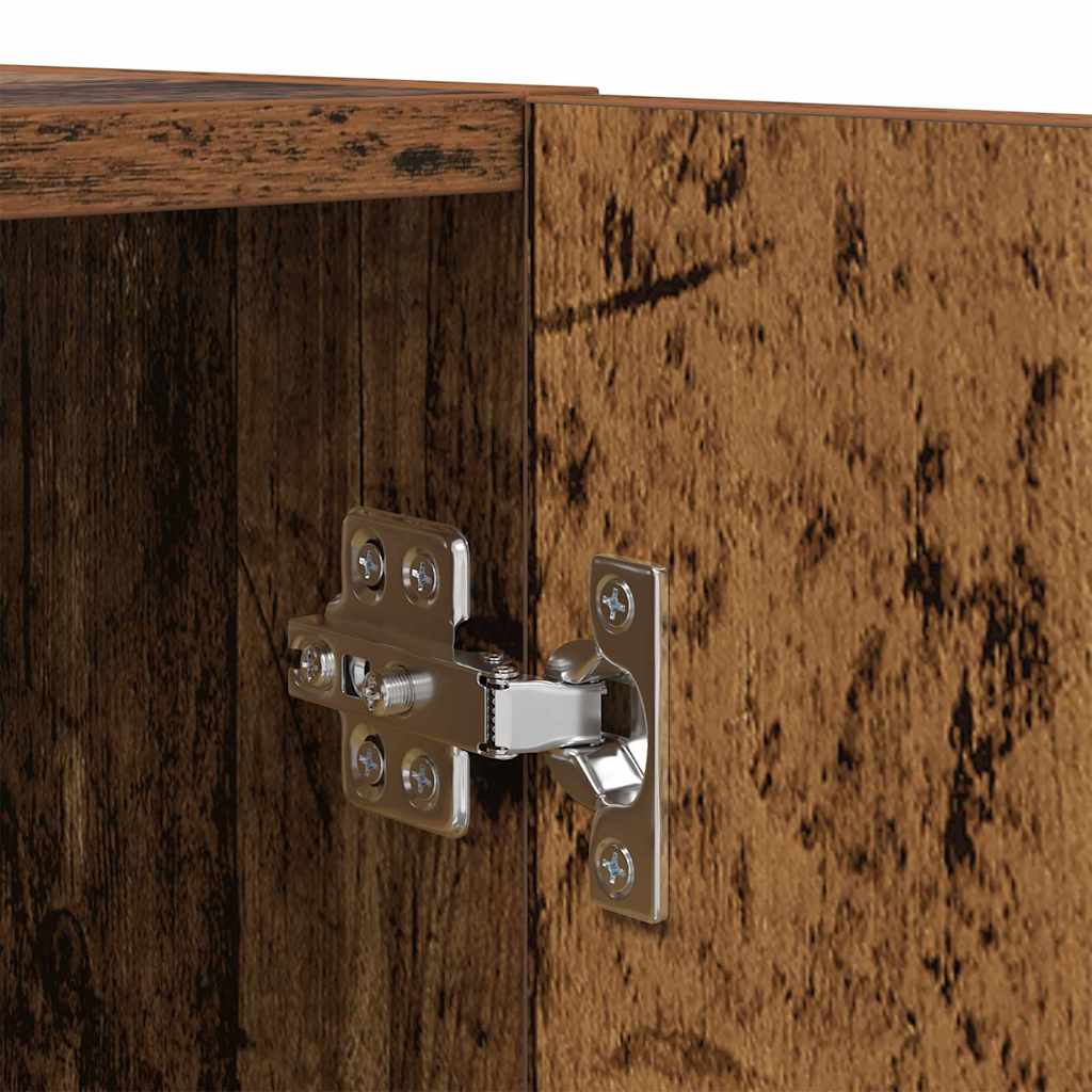 5-tlg. Wohnwand mit LED-Beleuchtung Weiß Holzwerkstoff