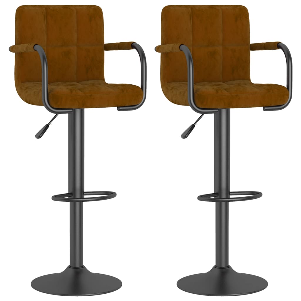 Barhocker 2 Stk. Blau Samt