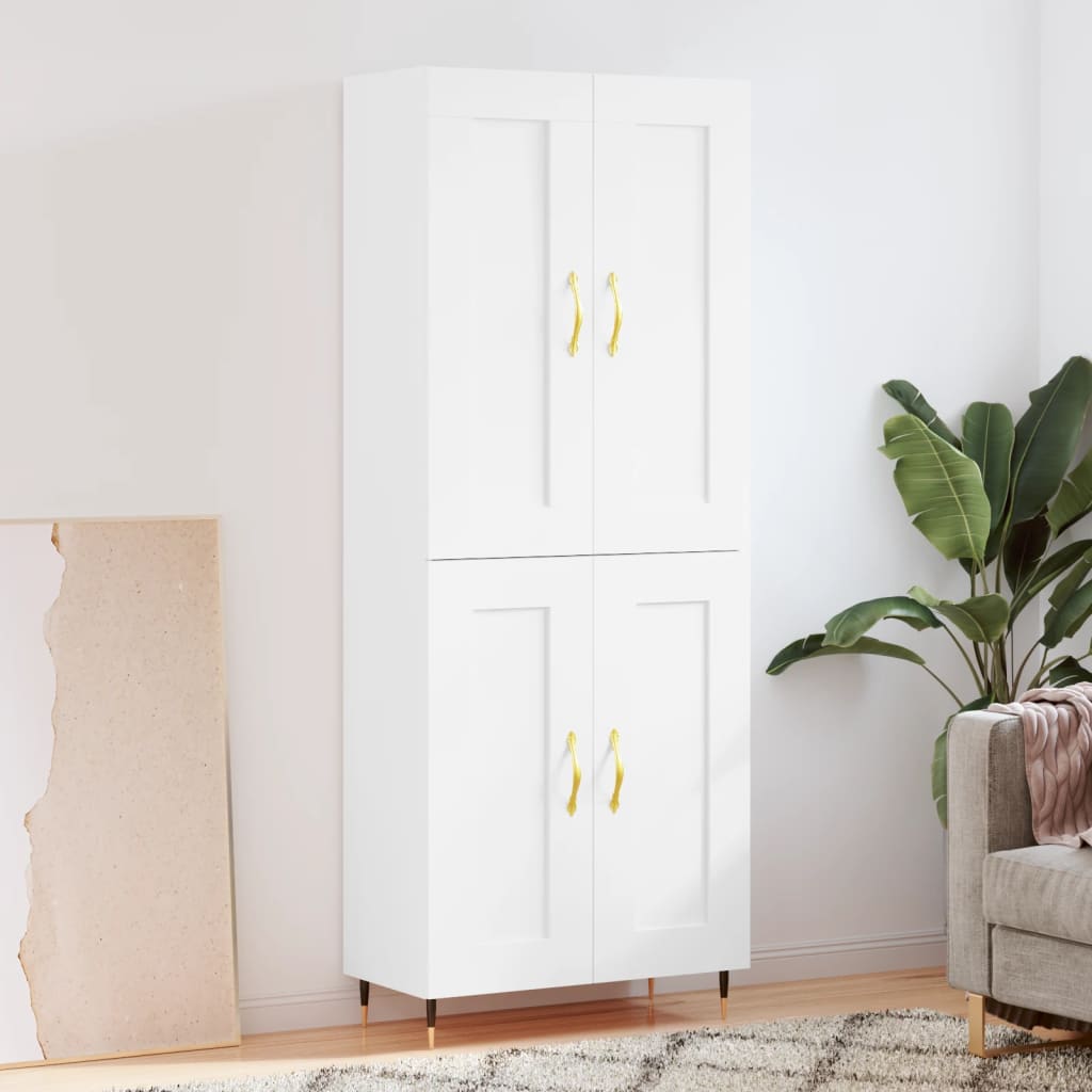 Highboard Betongrau 69,5x34x180 cm Holzwerkstoff