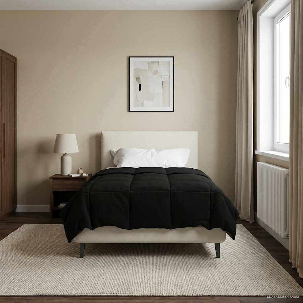 Winterbettdecke Gepolstert Anthrazit 240 x 260 cm Mikrofaser