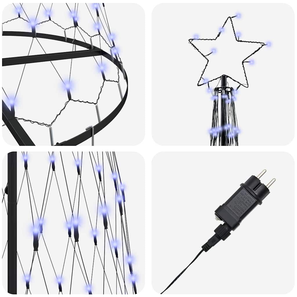 LED-Weihnachtsbaum mit 230 LEDs Mehrfarbig 184,5 cm Metall