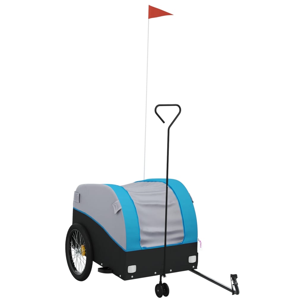 Fahrradanhänger Schwarz und Orange 30 kg Eisen