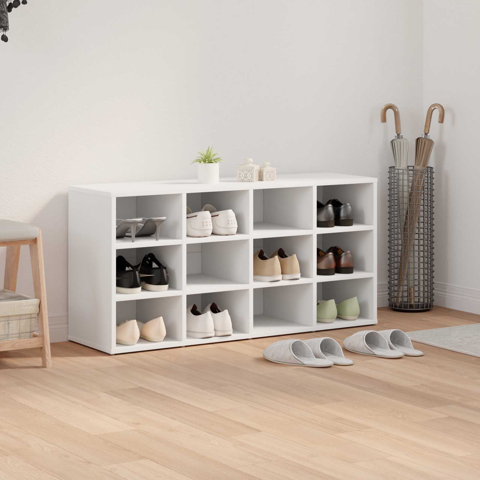 Schuhregale 2 Stk. Weiß 52,5x30x50 cm