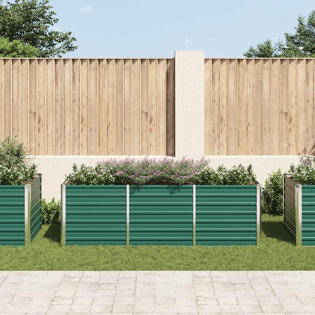 Garten-Hochbeet Verzinkter Stahl 240x80x77 cm Grün