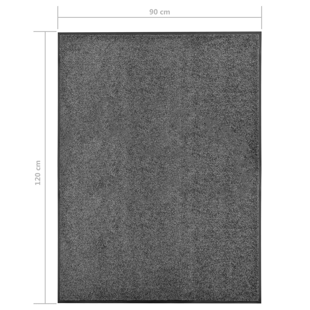 Fußmatte Waschbar Anthrazit 120x180 cm