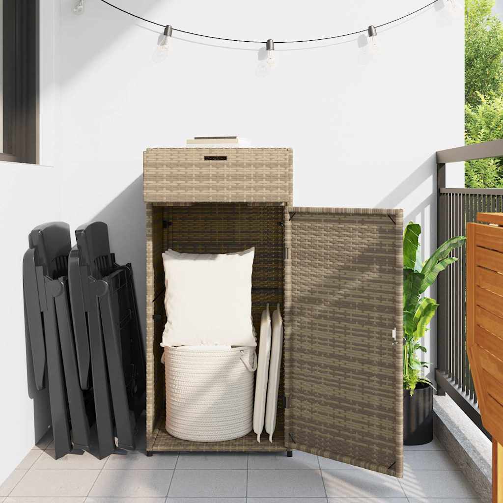 Gartenschrank Schwarz 55x55x111 cm Poly Rattan